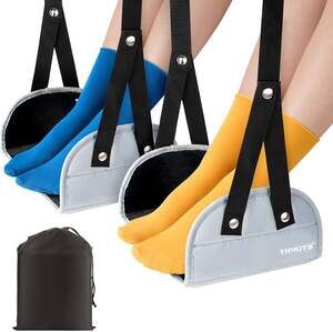 2 Pack Portable Airplane Foot Hammock Memory Foam Footrest